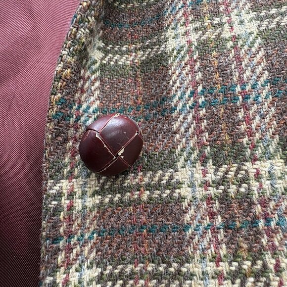 VTG EJE Blazer Jacket Womens 14 Brown Plaid Dark Academia 90s Wool Runs Small - Picture 6 of 16